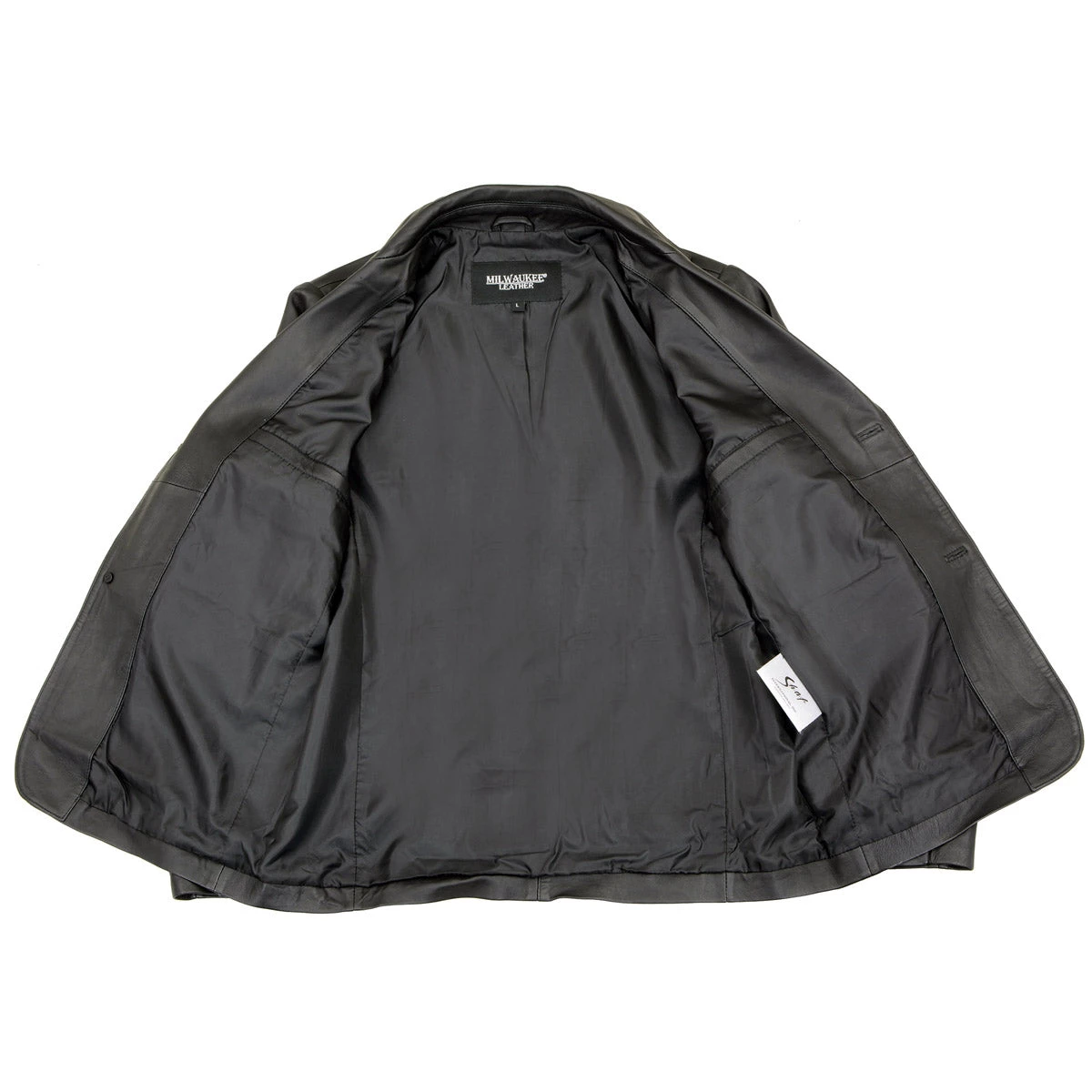 Milwaukee Leather SFM1880 Men's Black 2-Button Closure Car Coat Blazer Leather Jacket Leather Motorcycle Jackets