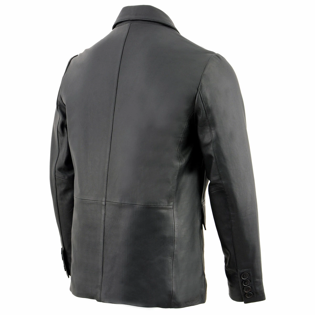 Milwaukee Leather SFM1880 Men's Black 2-Button Closure Car Coat Blazer Leather Jacket Leather Motorcycle Jackets