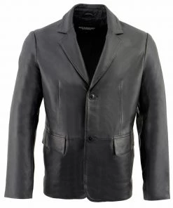 Milwaukee Leather SFM1880 Men's Black 2-Button Closure Car Coat Blazer Leather Jacket Leather Motorcycle Jackets