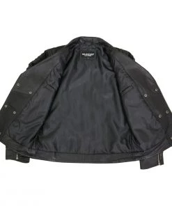 Milwaukee Leather SFM1885 Men's Black Leather Fashion Jacket With Piping Design