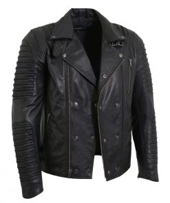 Milwaukee Leather SFM1885 Men's Black Leather Fashion Jacket With Piping Design
