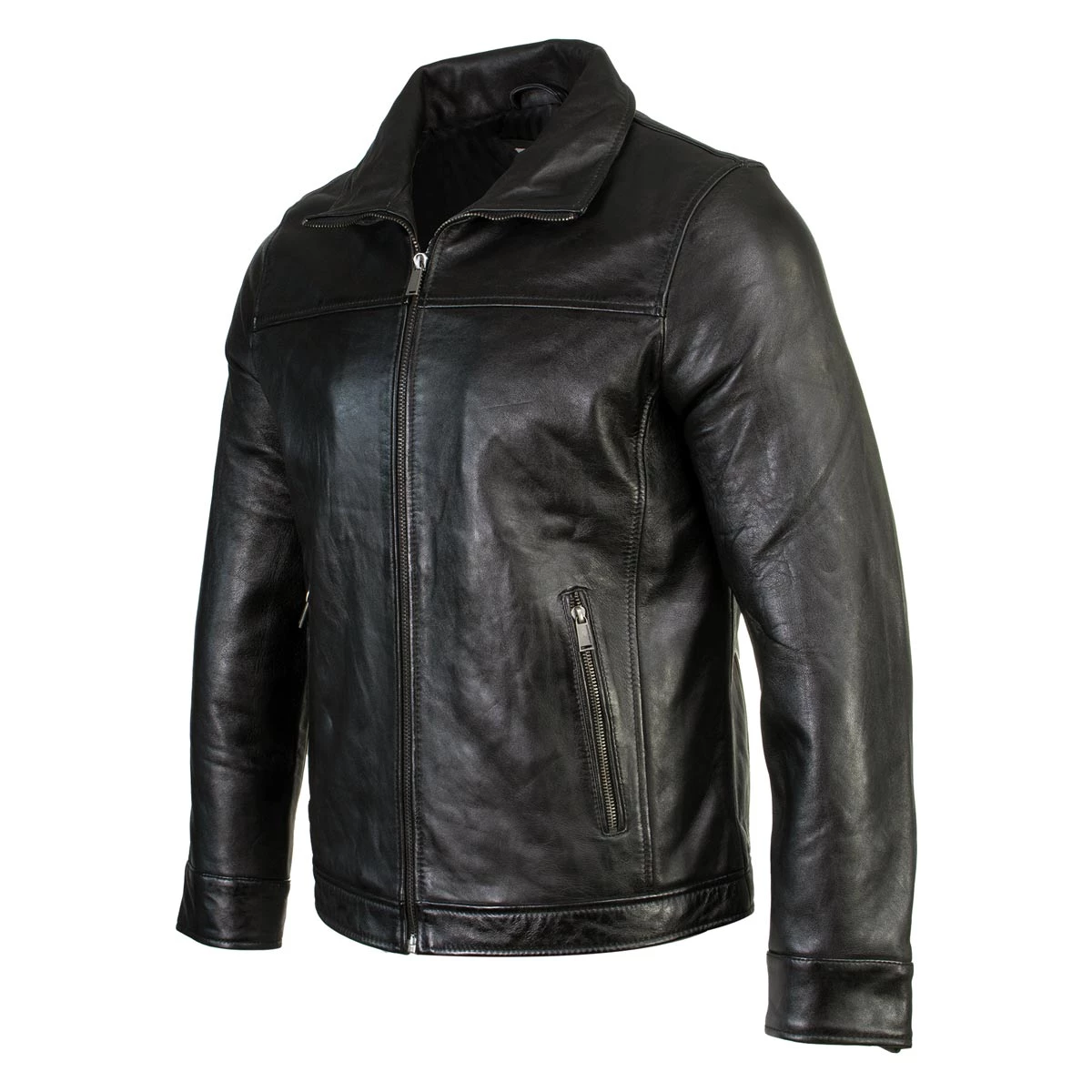 Leather Motorcycle Jackets Boston Harbour 2.0 Men's Black New Zealand Lamb Leather Fashion Car Coat Jacket
