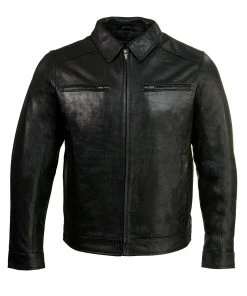 Boston Harbour 1.0 Men's Black New Zealand Lamb Leather Fashion Car Coat Jacket