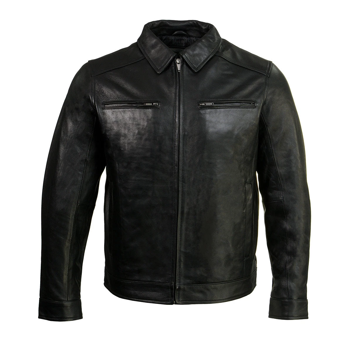 Boston Harbour 1.0 Men's Black New Zealand Lamb Leather Fashion Car Coat Jacket
