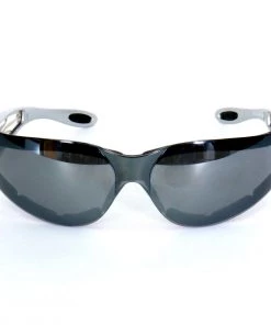 Riding Gear Hot Leathers SGF1073 Silver Mirror Foam Padded Metal Framed Sunglasses