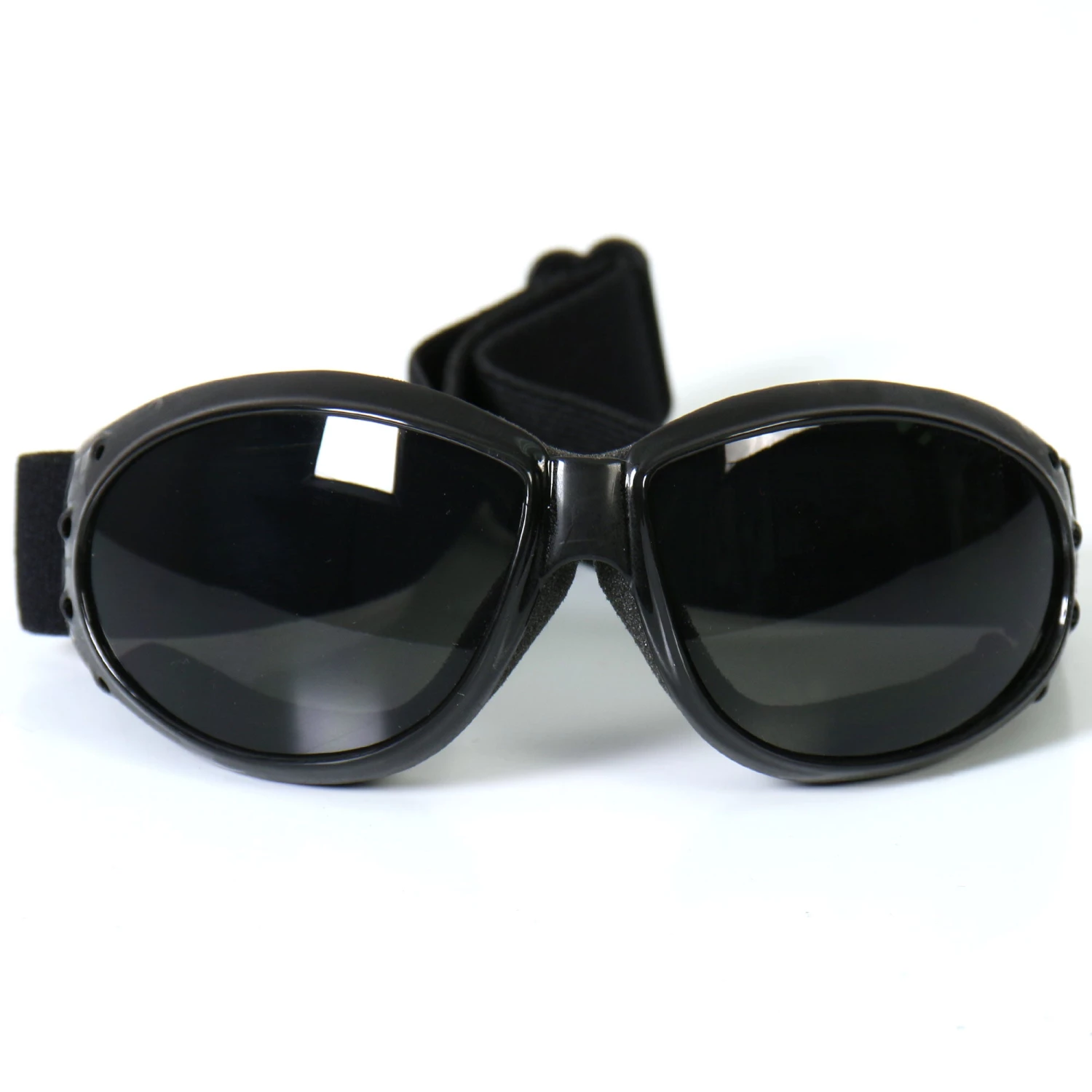 Eyewear And Sunglasses Hot Leathers SGG1004 Eliminator Style Motorcycle Riding Goggles With Smoke Lenses