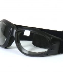 Hot Leathers SGG1005 Eliminator Style Motorcycle Riding Goggles With Clear Lenses
