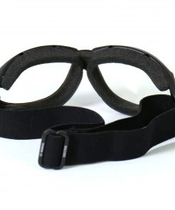 Hot Leathers SGG1005 Eliminator Style Motorcycle Riding Goggles With Clear Lenses