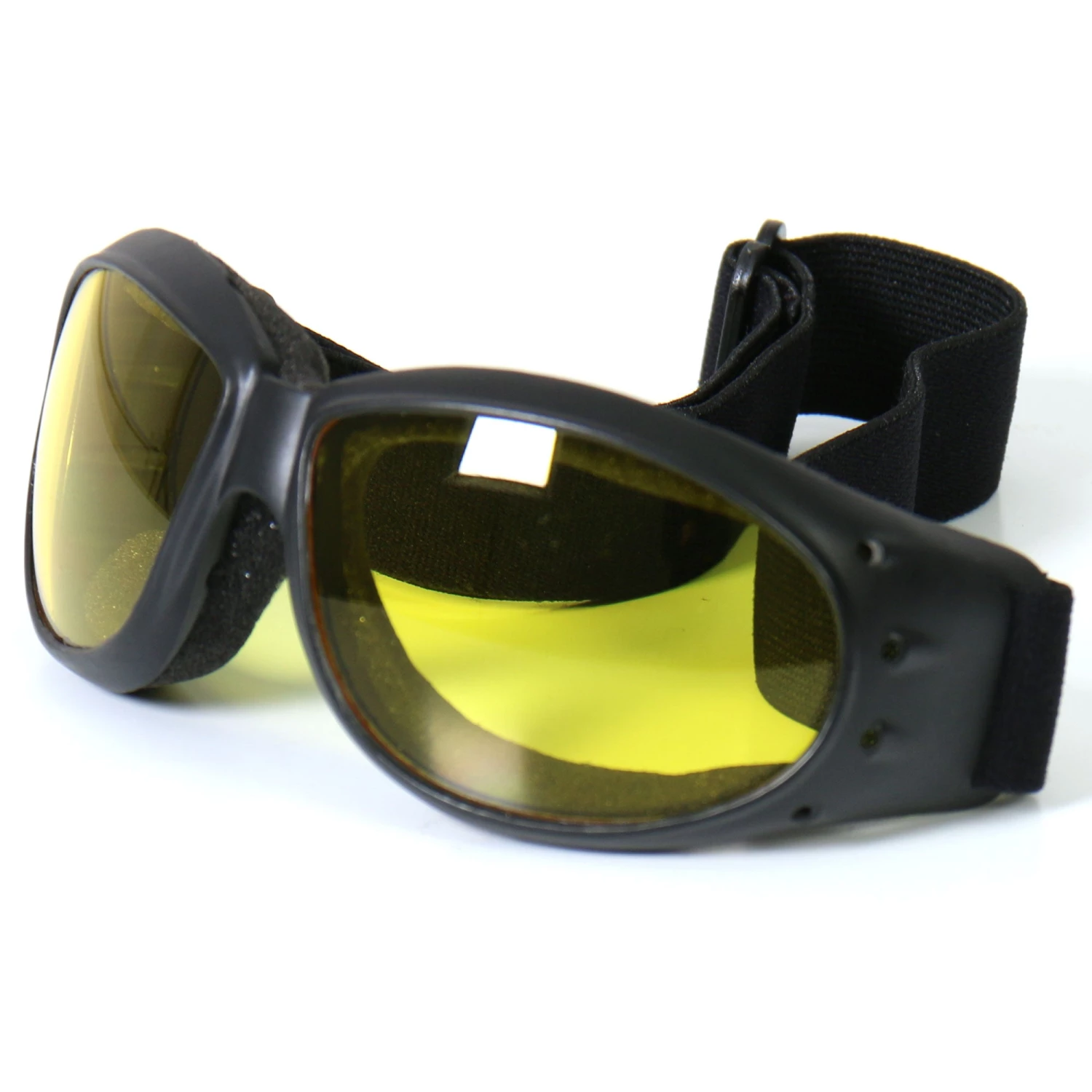 Hot Leathers SGG1007 Eliminator Style Motorcycle Riding Goggles With Yellow Lenses