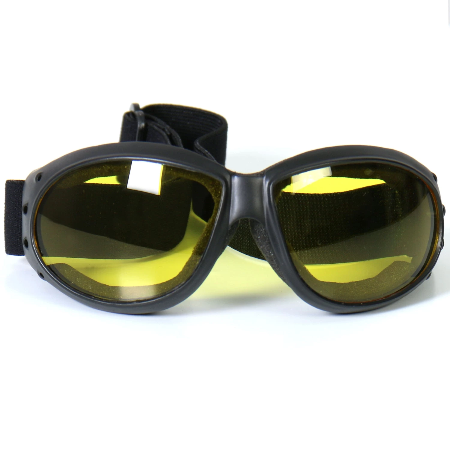Hot Leathers SGG1007 Eliminator Style Motorcycle Riding Goggles With Yellow Lenses