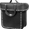 Xelement X-582 Large Black PVC Sissy Bar Bag With Studs And Carry Handle