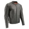 Leather Motorcycle Jackets Milwaukee Leather SH1010 Men's 'Scooter' Black Vented Leather Jacket With Side Laces