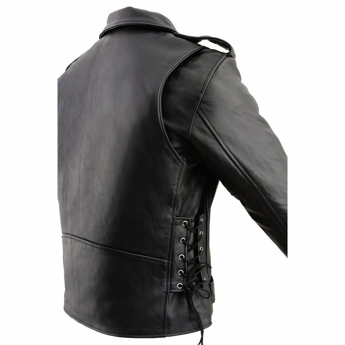 Milwaukee Leather SH1011 Men's Classic Side Lace Police Style Motorcycle Leather Jacket