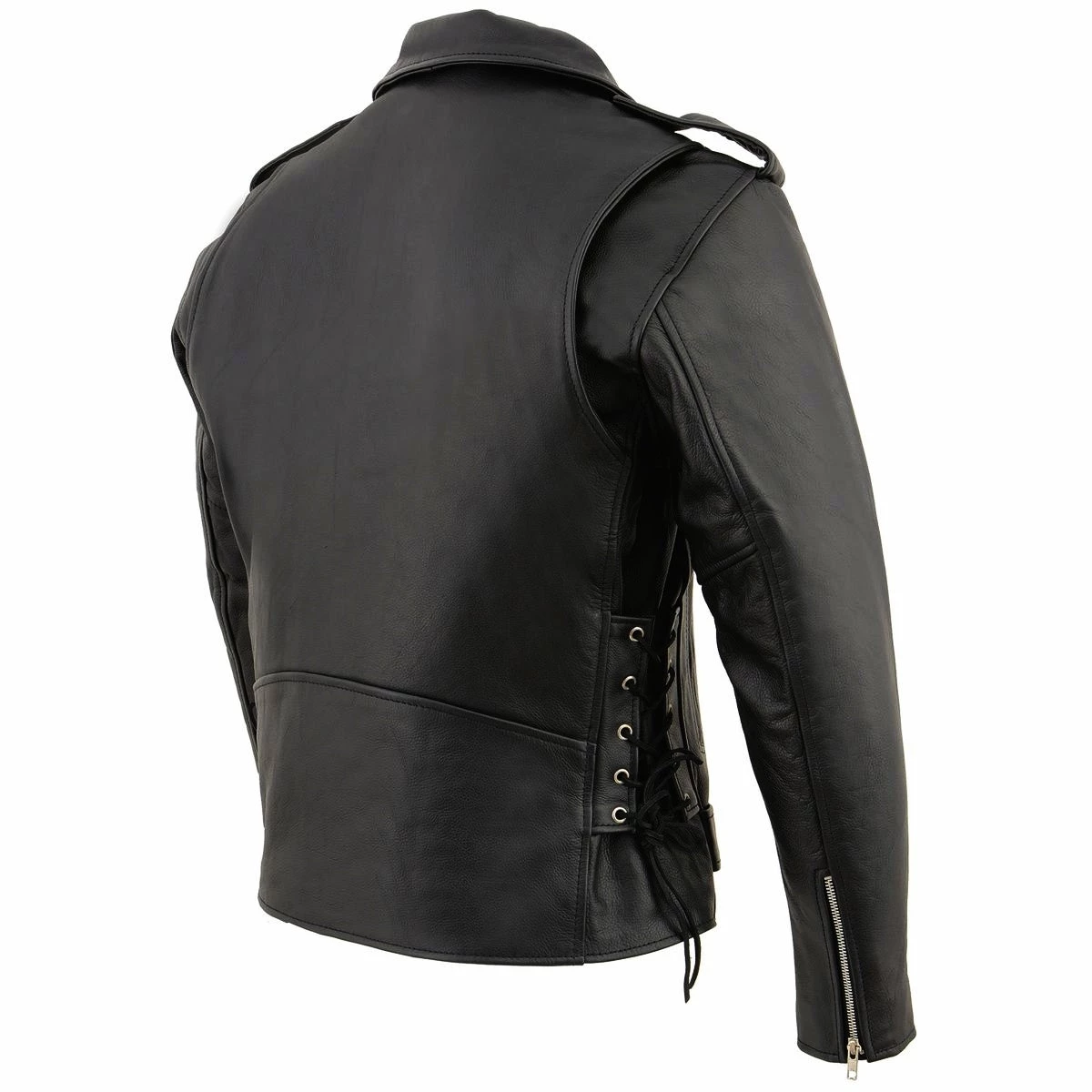 Milwaukee Leather SH1011 Men's Classic Side Lace Police Style Motorcycle Leather Jacket