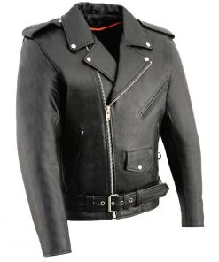 Milwaukee Leather SH1011 Men's Classic Side Lace Police Style Motorcycle Leather Jacket