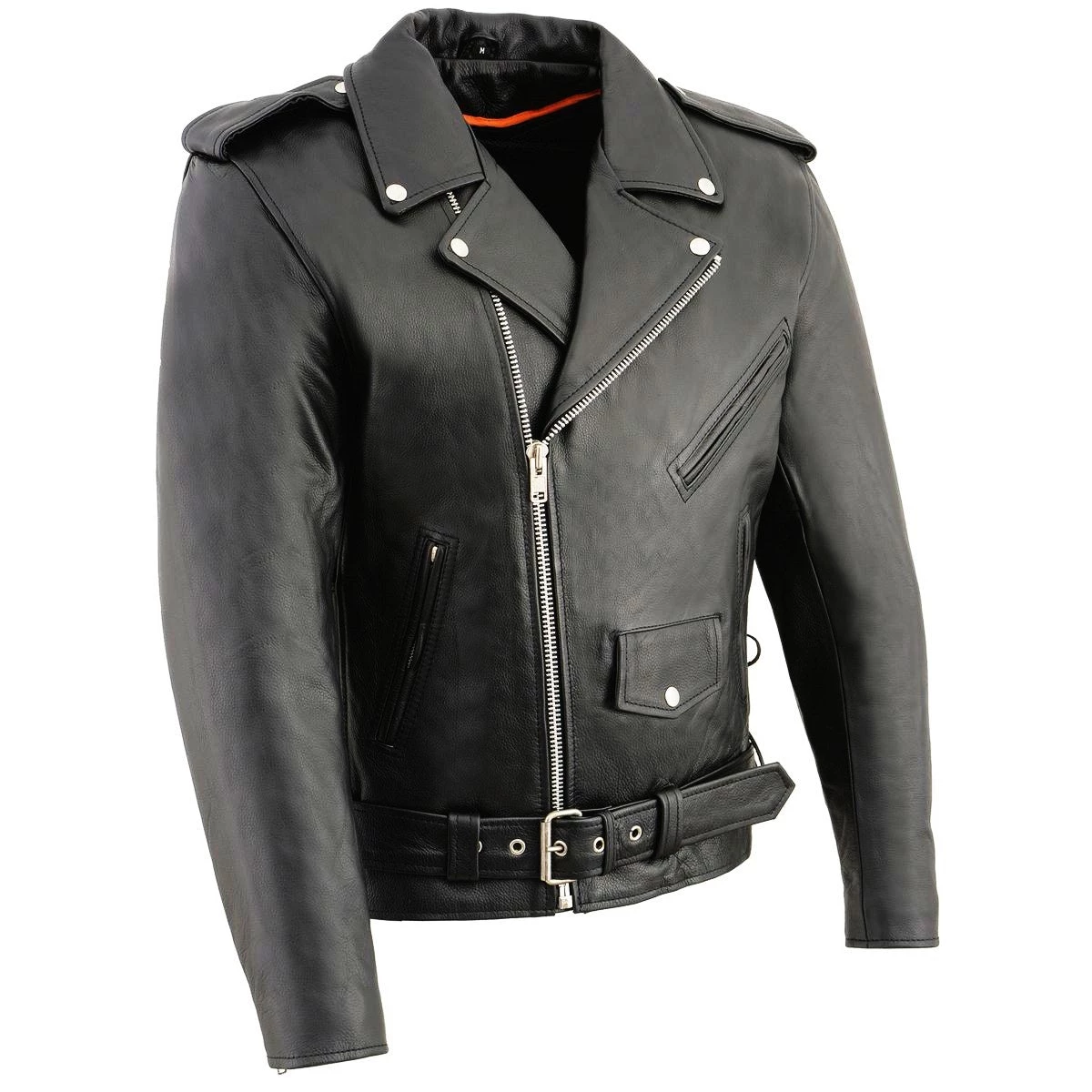 Milwaukee Leather SH1011 Men's Classic Side Lace Police Style Motorcycle Leather Jacket