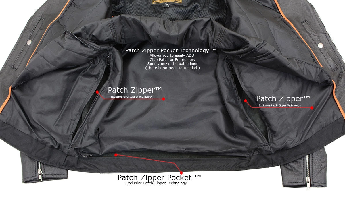 Milwaukee Leather SH1011 Men's Classic Side Lace Police Style Motorcycle Leather Jacket