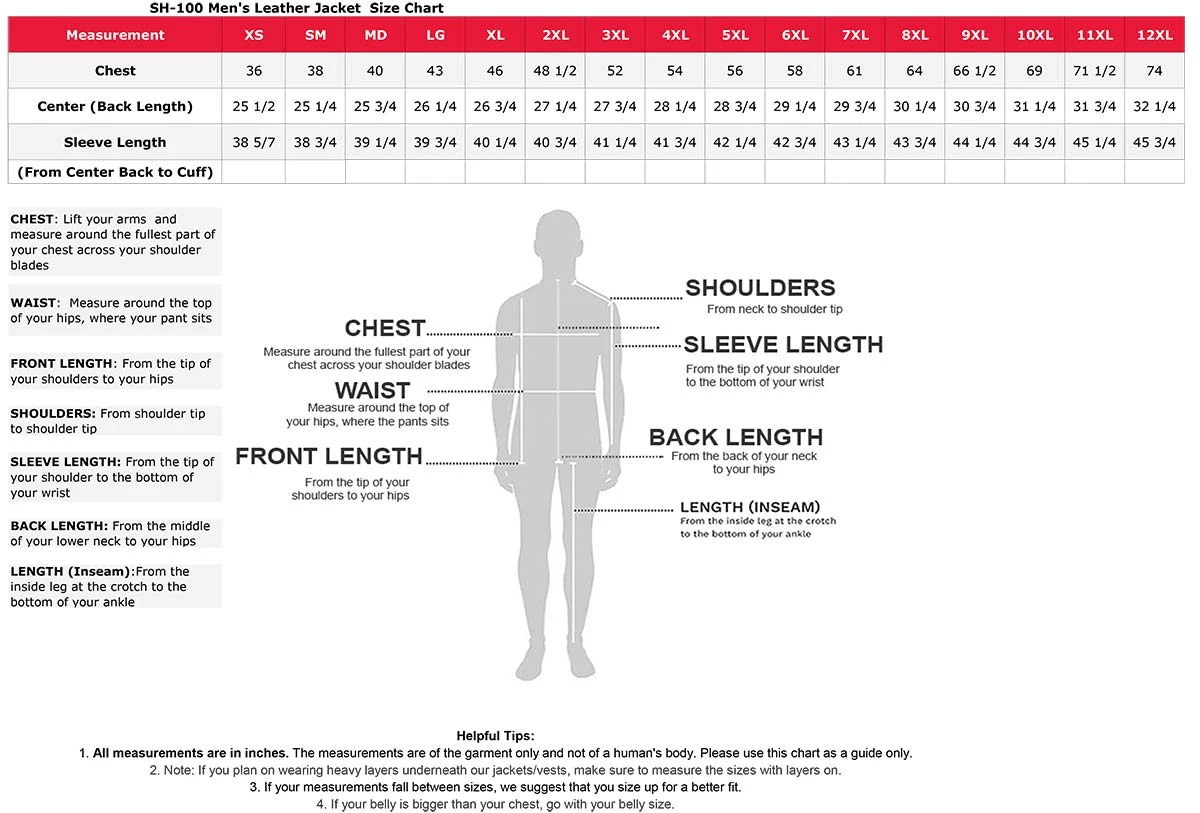 Milwaukee Leather SH1011 Men's Classic Side Lace Police Style Motorcycle Leather Jacket