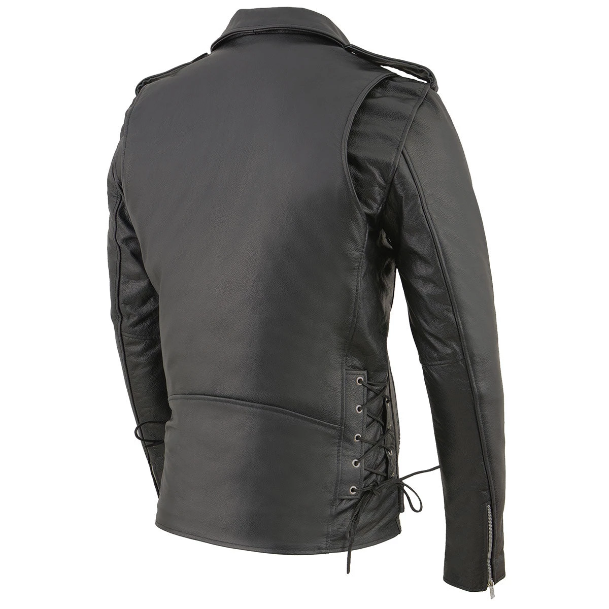 Milwaukee Leather SH1011 Tall Men's Classic Side Lace Police Style Motorcycle Leather Jacket