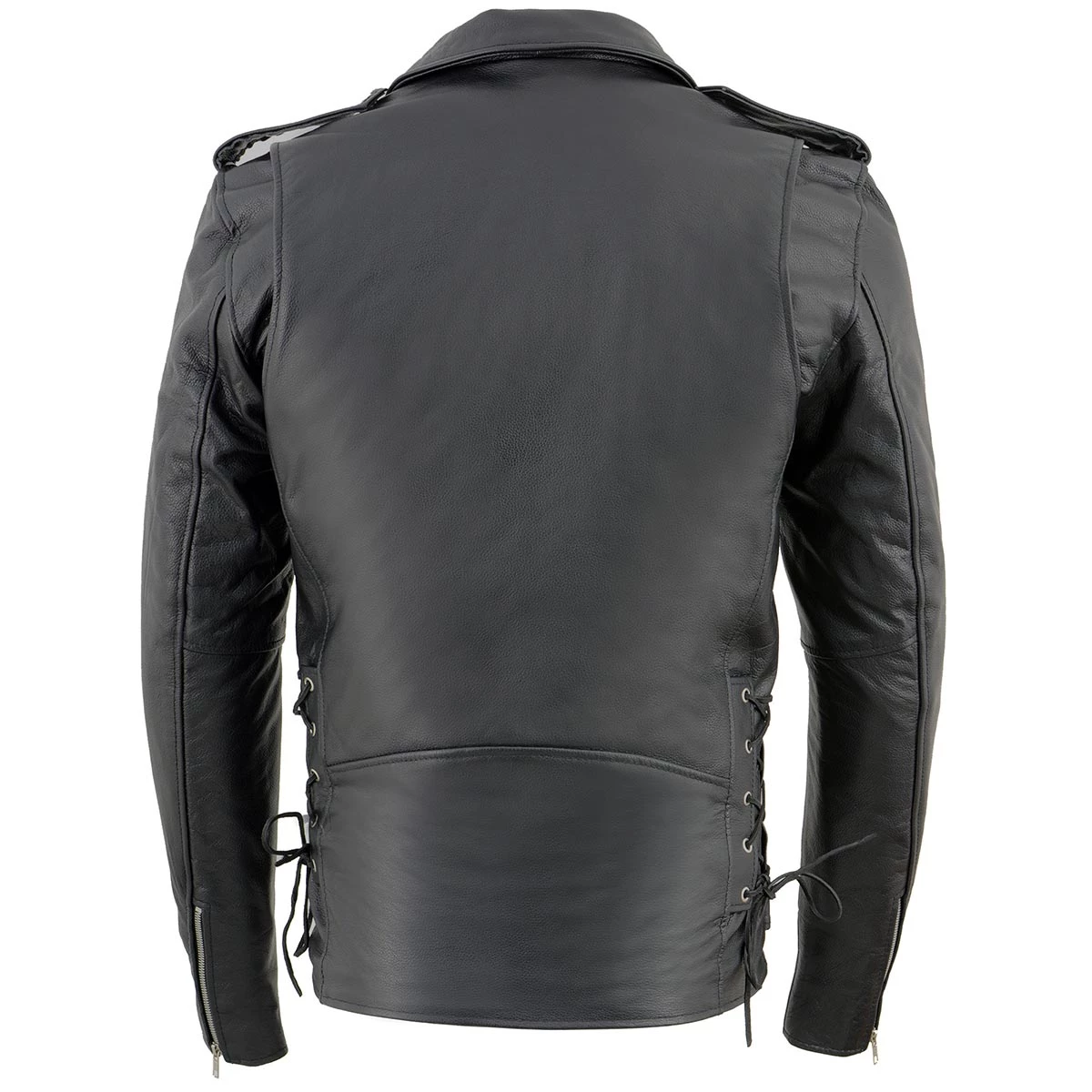 Milwaukee Leather SH1011 Tall Men's Classic Side Lace Police Style Motorcycle Leather Jacket