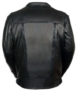 Milwaukee Leather ML1018 Men's Black MC Jacket With Utility Pockets Leather Motorcycle Jackets