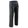 Milwaukee Leather SH1103NL Men's Black Leather Slash Pocket Motorcycle Chaps Motorcycle Pants & Chaps