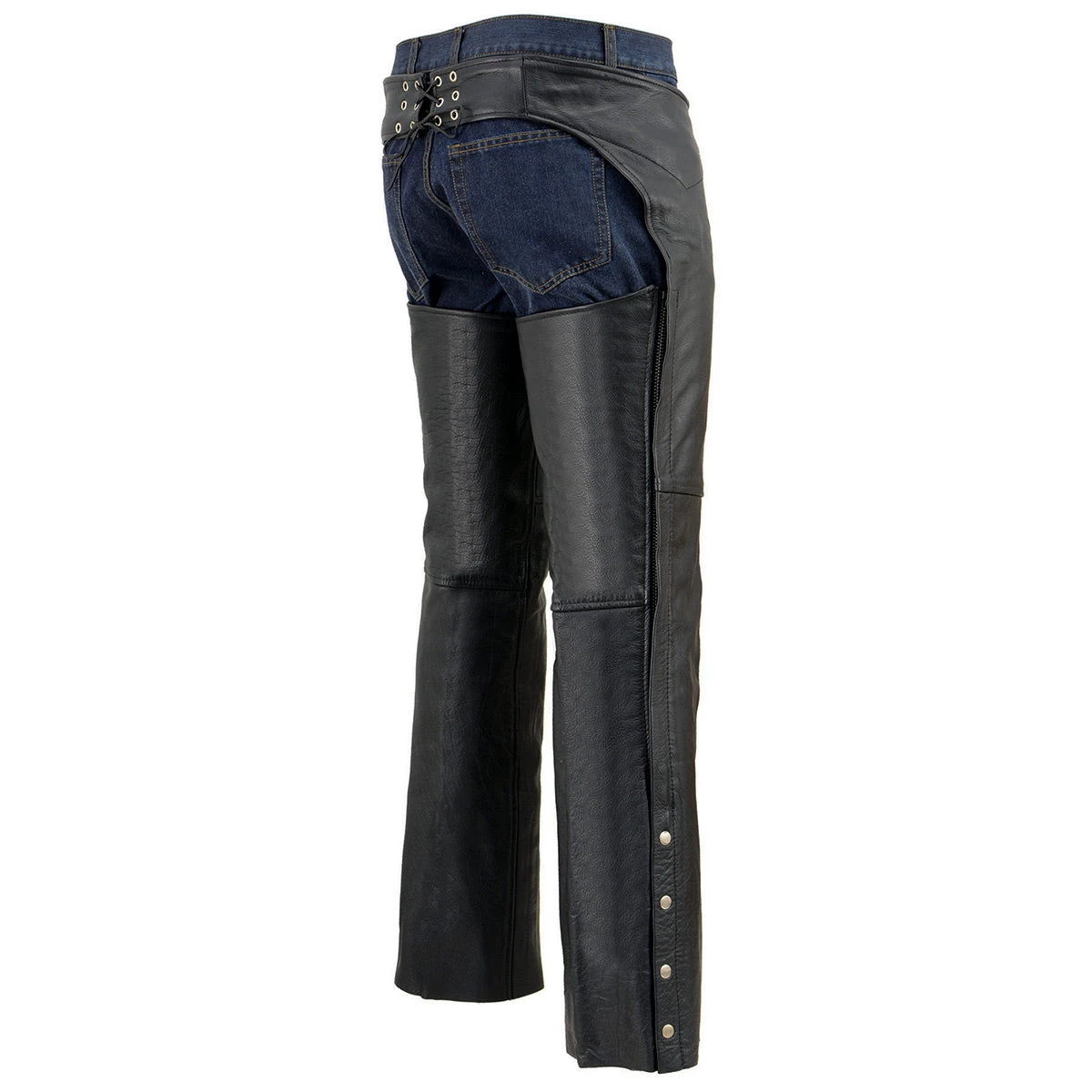 Motorcycle Pants & Chaps Milwaukee Leather SH1115 Men's Black Classic Fully Lined Leather Chaps