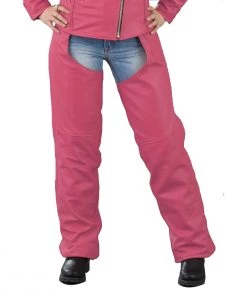 Motorycle Pants & Chaps Milwaukee Leather SH1115 Ladies Pink Classic Leather Chaps