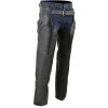 Milwaukee Leather SH1123 Men's Black Leather Holster Chap With Thigh Pockets Motorcycle Pants & Chaps