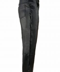 Milwaukee Leather SH1150 Men's Black Leather Over Pants With Jean Style Pockets