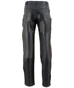 Milwaukee Leather SH1150 Men's Black Leather Over Pants With Jean Style Pockets