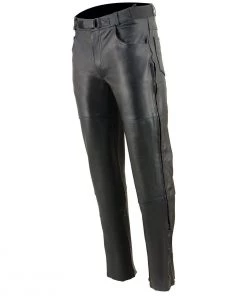 Milwaukee Leather SH1150 Men's Black Leather Over Pants With Jean Style Pockets