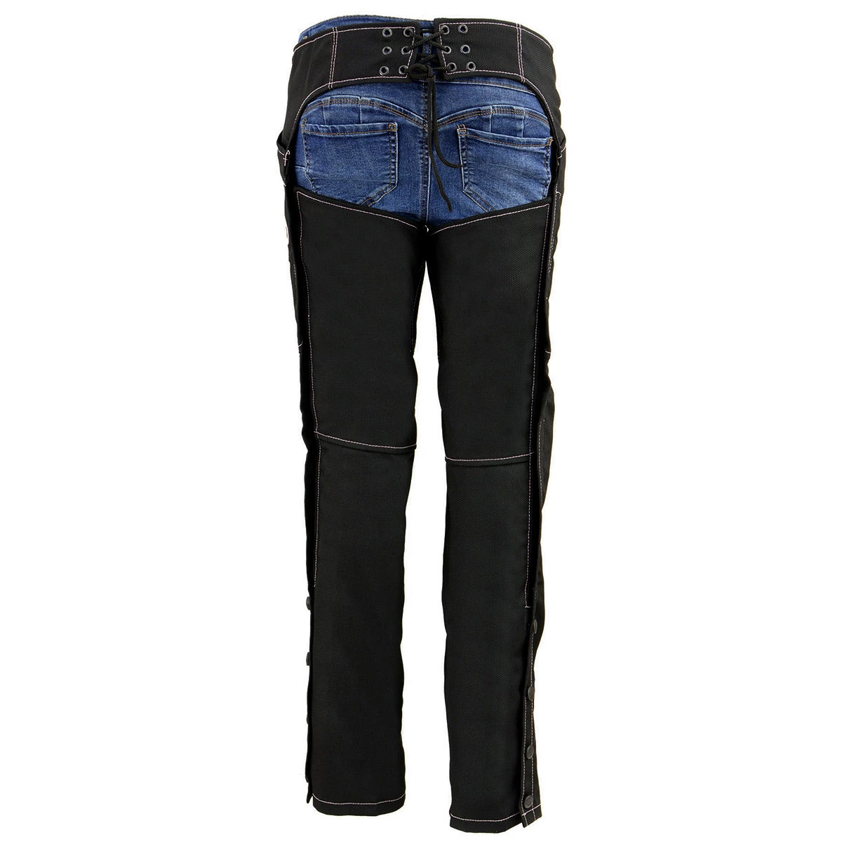 Motorycle Pants & Chaps Milwaukee Leather SH1182 Women's Black And Pink Textile Chaps With Tribal Embroidery
