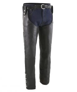 Milwaukee Leather SH1198 Men's Black Adjustable Side Snap Belt Less Chaps