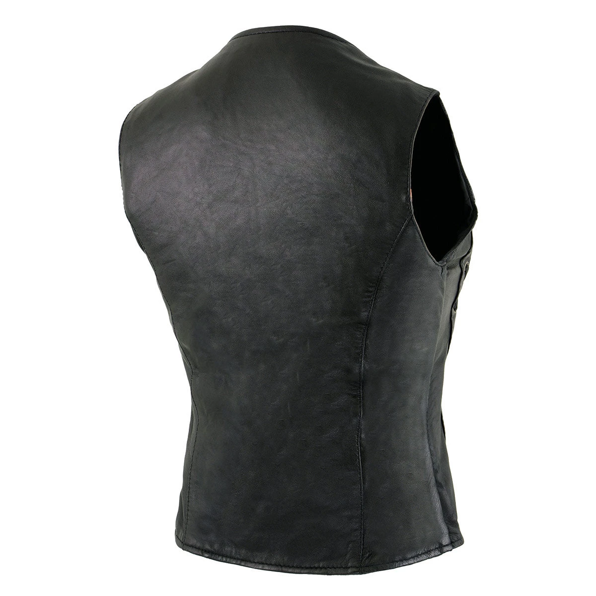 Milwaukee Leather SH1216 Ladies Black Leather Vest With Front Laces Motorcycle Vests