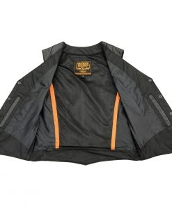 Motorcycle Vests Milwaukee Leather SH1227 Ladies Classic Black Leather Four Snap Vest