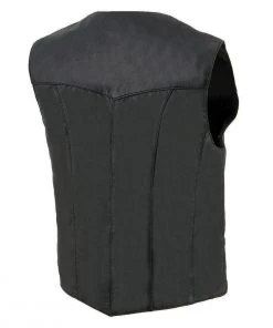 Motorcycle Vests Milwaukee Leather SH1227 Ladies Classic Black Leather Four Snap Vest