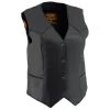 Motorcycle Vests Milwaukee Leather SH1227 Ladies Classic Black Leather Four Snap Vest