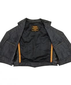 Milwaukee Leather SH1227L Ladies Black Classic Leather Vest With Side Laces Motorcycle Vests