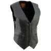 Motorcycle Vests Milwaukee Leather SH1288 Ladies Black Leather Vest With Side Stretch Panels