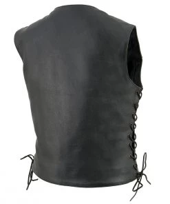 Motorcycle Vests Milwaukee Leather SH1292 Ladies Black Classic ‘6 Pocket’ Side Laced Leather Vest