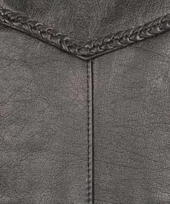 Motorcycle Vests Milwaukee Leather SH1314 Men's Classic Black Braided Leather Vest With Side Laces