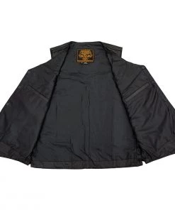 Milwaukee Leather SH1315TALL Men's Tall Sizes Black Leather Classic Side Lace Biker Vest Motorcycle Vests