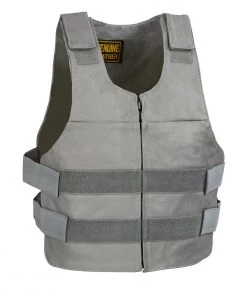 Genuine Leather SH1367LZS Ladies 'Bullet Proof Replica' Grey Leather Vest Motorcycle Vests