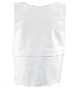 Genuine Leather SH1367ZW Men’s'Bullet Proof Replica' White Leather Vest Motorcycle Vests