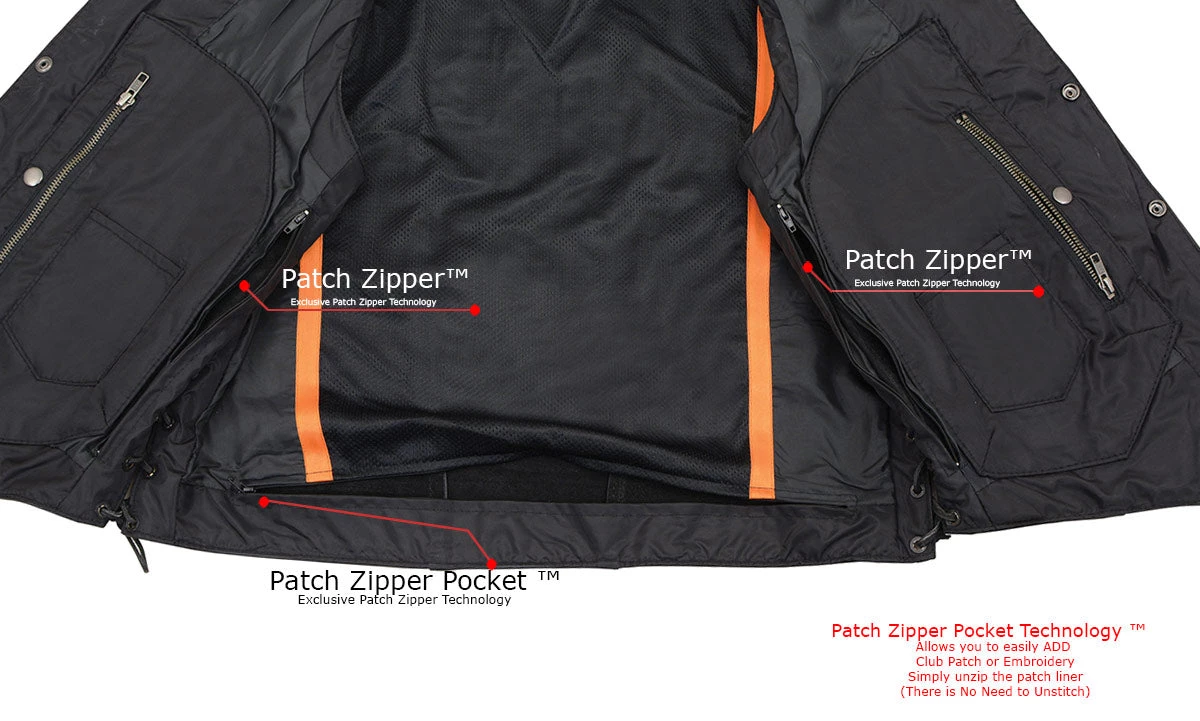 Milwaukee Leather SH1391 Men's Classic Black Leather 10 Pocket Vest