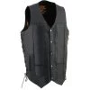 Milwaukee Leather SH1392Tall Men's Tall Sizes Black Leather 10 Pocket Vest