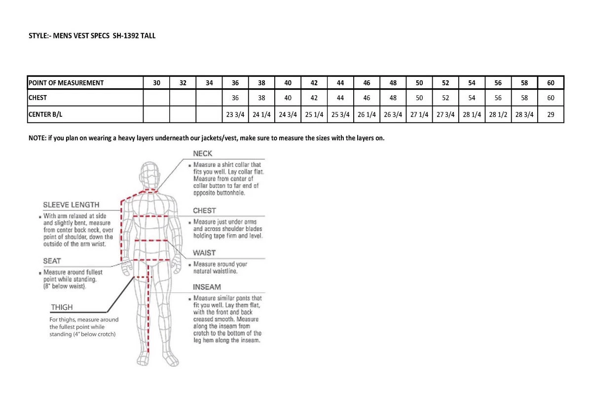 Milwaukee Leather SH1392Tall Men's Tall Sizes Black Leather 10 Pocket Vest