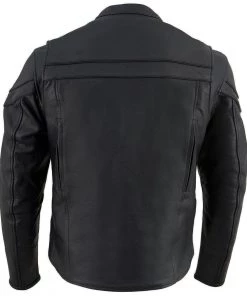 Milwaukee Leather SH1408 Men's Sporty Crossover Vented Black Leather Scooter Jacket