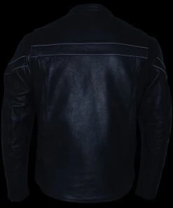 Milwaukee Leather SH1408 Men's Sporty Crossover Vented Black Leather Scooter Jacket